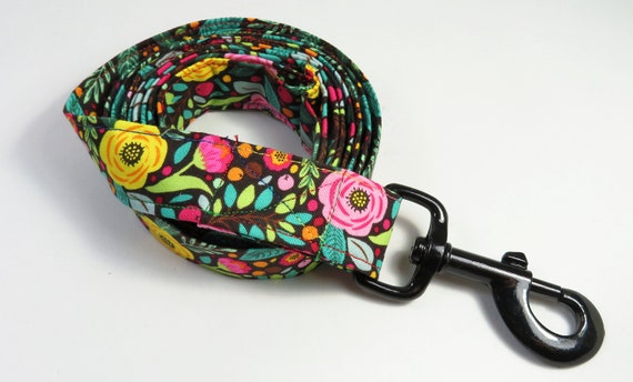 FLORAL fabric dog leash cute dog leash spring flower dog leash fabric pet leashes