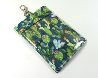 CACTUS badge insert, Fabric badge holder, ID card holder, Transparent badge holder, Cactus lanyard, Cactus badge holder