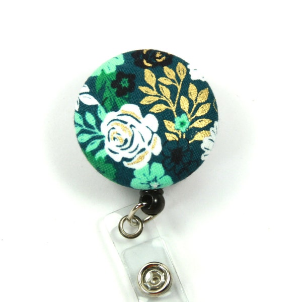 ROSE Badge Reel, Golden Badge Reel, Retractable Badge Reel, Roses Lanyard, Roses Badge Reel