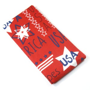 PATRIOTISCHE Stoff Tasche, rot, blau, weißen Sternen, USA-Design-Stoff-Etui, Brillenetui, Auge Gläser Clutch
