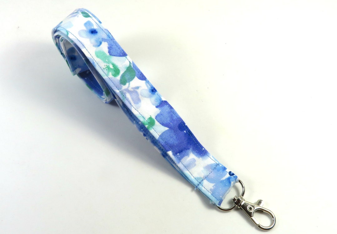 BLUE Flower Badge Holder Painted Flower Badge Holder Painted Etsy
