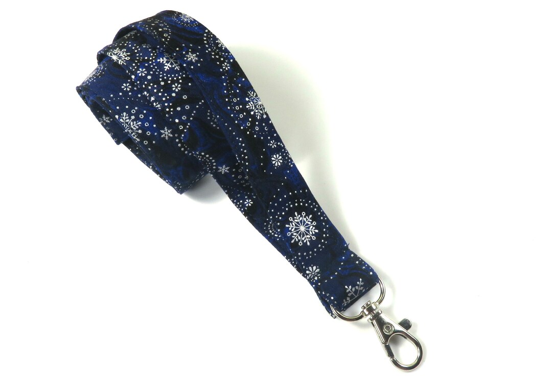 FLURRIES Fabric Badge Holder, Flurries Lanyard, Blue Badge Holder