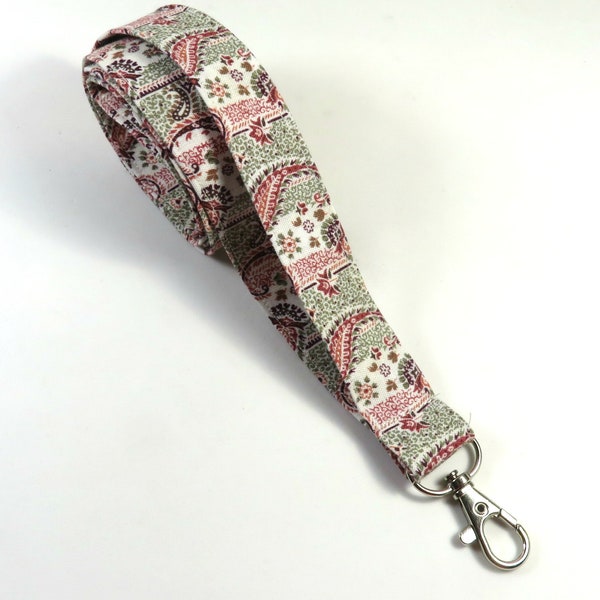 PAISLEY fabric lanyard, Pink paisley badge holder, fabric badge holder, fabric lanyard, Paisley lanyard