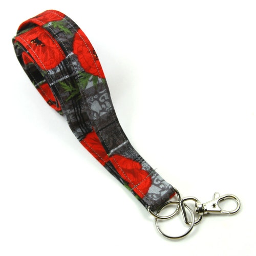 FLORAL Fabric Lanyard Modern Design Badge Holder Flower Etsy