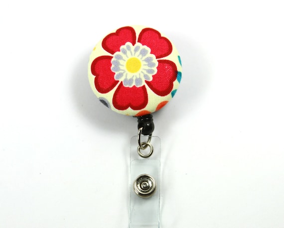 FLORAL Badge Reel, Floral Retractable Badge Reel, Flower Badge Reel, Spring  Badge Reel