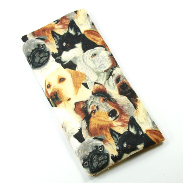 DOGS Fabric Case, Sunglasses Bag, Different Breed Dog Bag, Fabric bag, Snap on bag