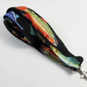 FISHING Stoff Schlüsselband, Fische Abzeichen Halter, Stoff Schlüsselband, bunte Fische Schlüsselband, Männer Schlüsselband