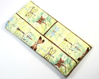 DRAGONFLY Fabric Case, Sunglasses case, Drangon fly fabric bag, Eyeglasses Bag, Fabric bag, Drangon fly snap case