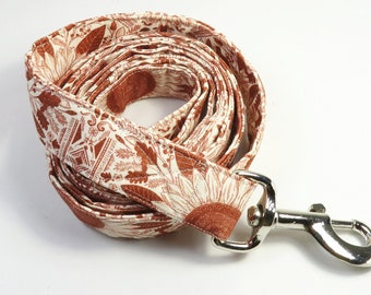 SUNFLOWER dog leash, fabric leash, floral leash, autumn leash