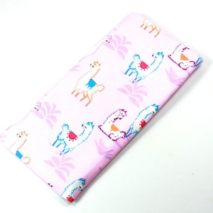 ALPACA Fabric Bag, Llama fabric bag, Pink fabric bag, Pink lama bag, Alpaca fabric case, Cell Phone case image 1