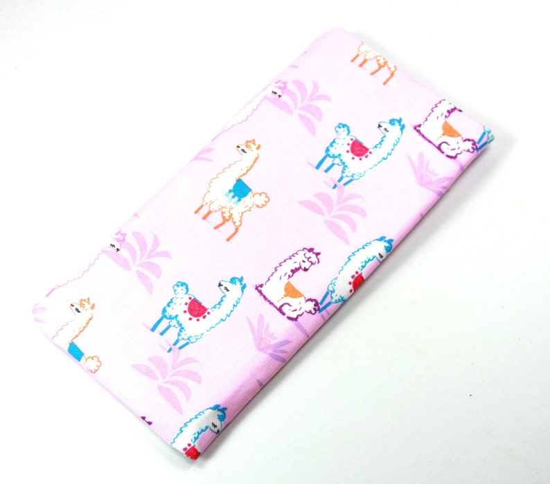 ALPACA Fabric Bag, Llama fabric bag, Pink fabric bag, Pink lama bag, Alpaca fabric case, Cell Phone case image 1