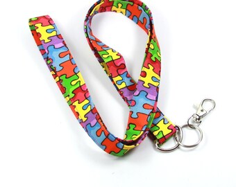 Autismus-Bewusstsein Lanyard 20 Mm Breit Mit Sicherheitsverschluss – Hochwertiges Band Für Schlüssel & Ausweise