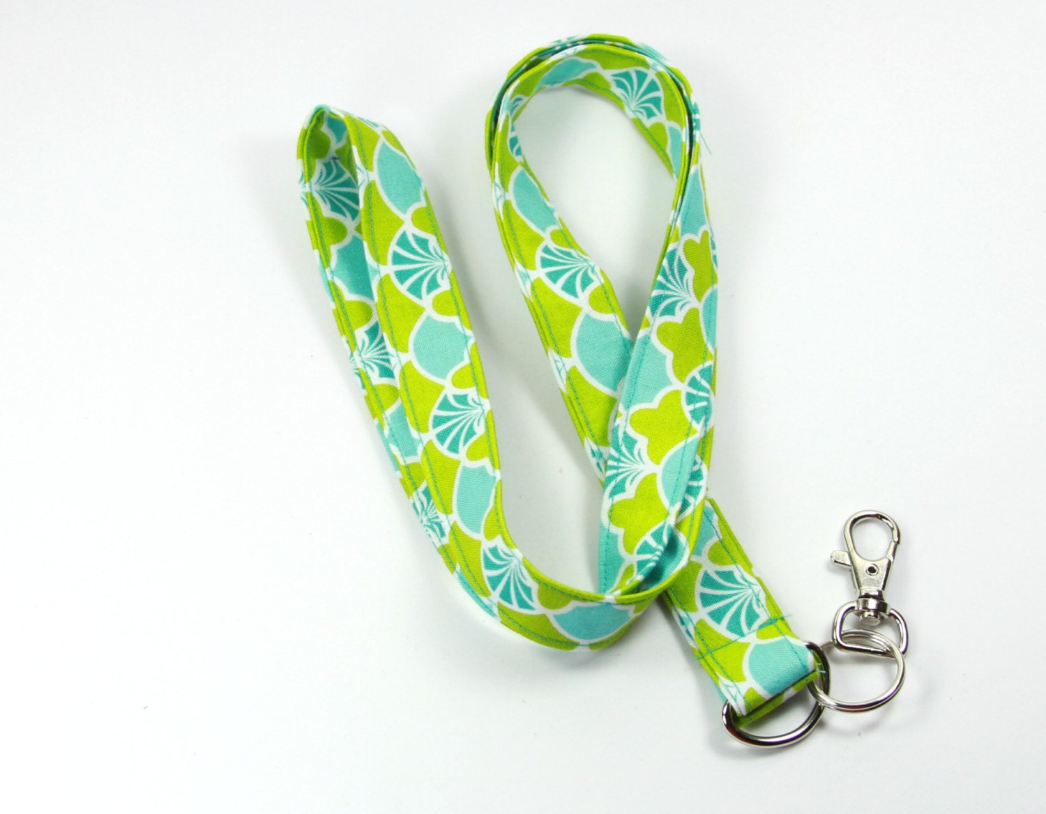 FLORAL Fabric Lanyard Blue and Green Lanyard Spring Lanyard - Etsy
