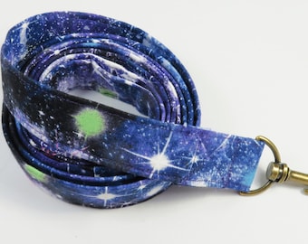 SPACE pet leash, cute dog leash, purple space pet leash, cat leash, fabric dog leash