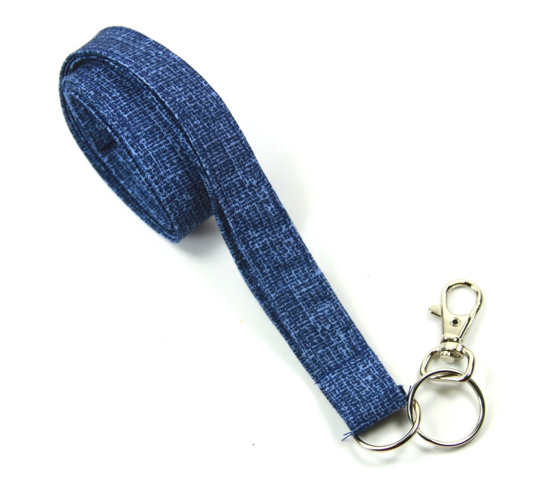 BLUE Fabric Lanyard Blue Badge Holder Blue Design Lanyard Etsy
