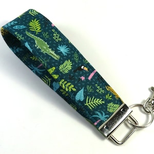 ANIMAL design Keyfobs, wristlets, Crocodile keychain, Cheetah design keyfobs, Green trees and leaves keychain, Jungle keychain