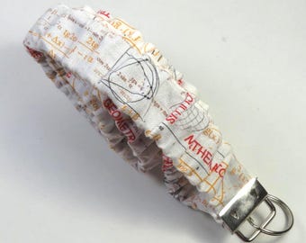 Mathematics stretchy lanyard, scrunchie lanyard, one of the kind lanyard, fabric lanyard