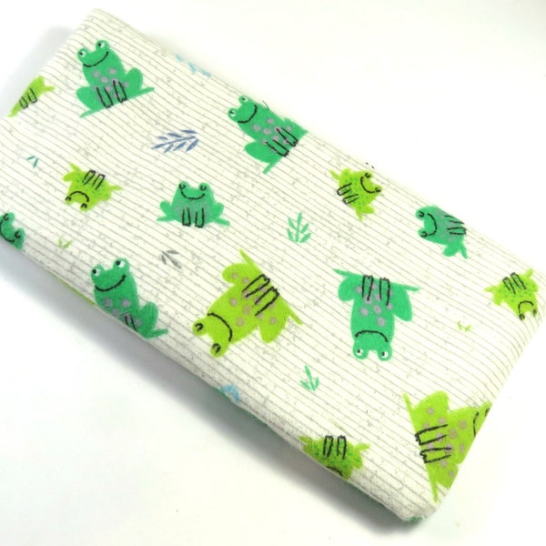 FROGS fabric bag, sunglasses case, green frog design bag, frog lovers gift, Snuggle fabric bag, soft fabric bags, Animal design bags