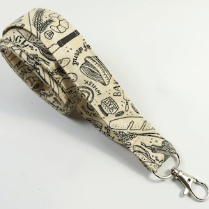 BAKING design lanyard, chefs badge holder, fabric lanyard, food design badge holder, beautiful gifts