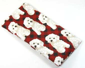 DOGS fabric bag, sunglasses case, Pomeranian dog bag, Eyeglasses bag, Snap button bag, Dog lovers gift