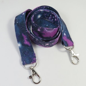 SPACE stof lanyard, stof badge houder, twee ID clip lanyard, ID houder badge houder