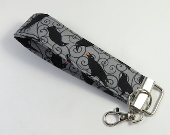 CROW design wristlets, black bird design keyfobs, raven design keyfobs