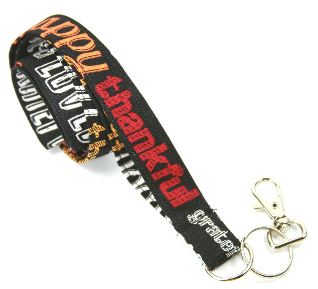 MORALE Fabric Lanyard, Thankful Lanyard, Morale Badge Holder, Happy