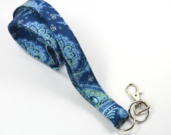 BLAUE Stoff Schlüsselband, Blue Badge Holder, blau Schlüsselband, Stoff-Abzeichen-Halter