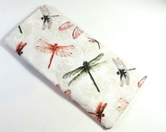 DRAGONFLY fabric bags, sunglasses case, eyeglasses case, Dragonfly bags, Beautiful colorful dragonfly case, Snap button bags