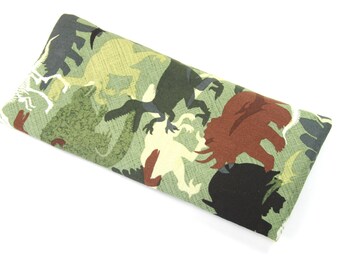 DINOSAURIER Stofftasche, Sonnenbrillentasche, Brillenetasse, Grüne Camouflage Design Tasche, Camouflage Stofftasche