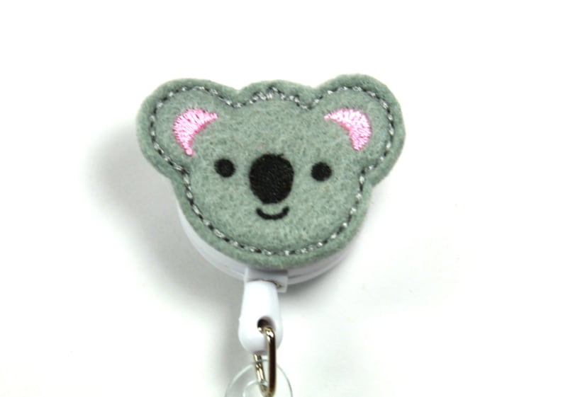 Koala lanyard Retractable badge reel Koala badge holder KOALA Felt Badge Reel