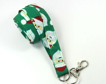 HATS Fabric lanyard, Holidays Lanyard, Christmas Badge Holder, Santa Hats Lanyard