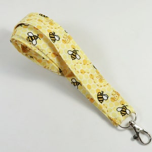 Biene Schlüsselband, Bienenkönigin Ausweishalter, Bienenkönigin Ausweishalter, Schlüsselband, Schlüsselband, Stoff Schlüsselband