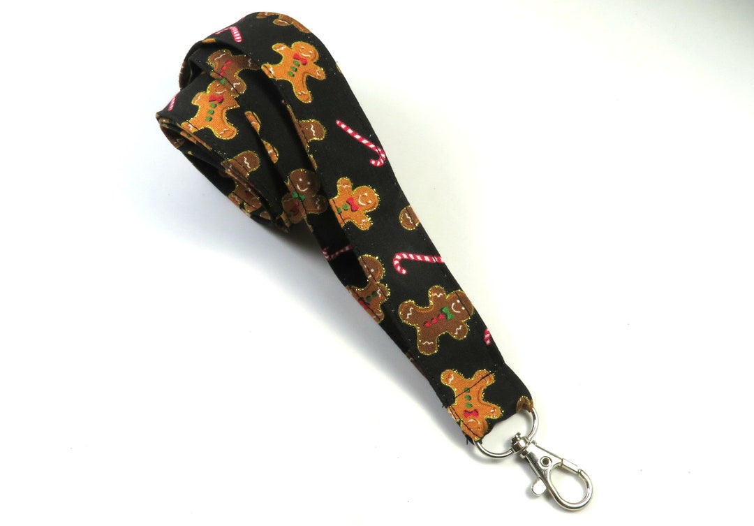 GINGERBREAD Fabric Lanyard Holiday Badge Holder Cookies Etsy