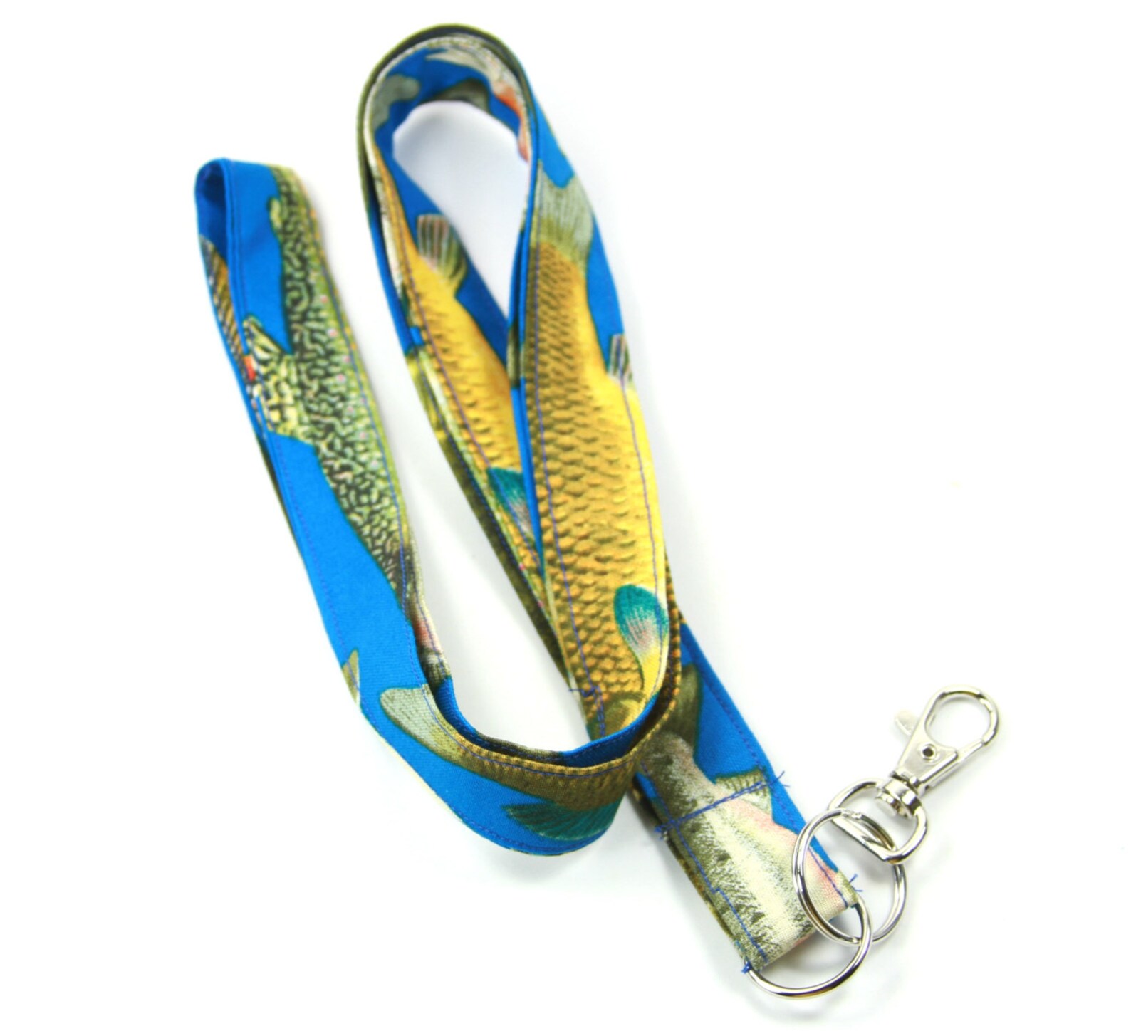 FISHES Fabric lanyard Fishing Lanyard Fish badge Holder Etsy