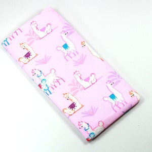 ALPACA Fabric Bag, Llama fabric bag, Pink fabric bag, Pink lama bag, Alpaca fabric case, Cell Phone case image 2