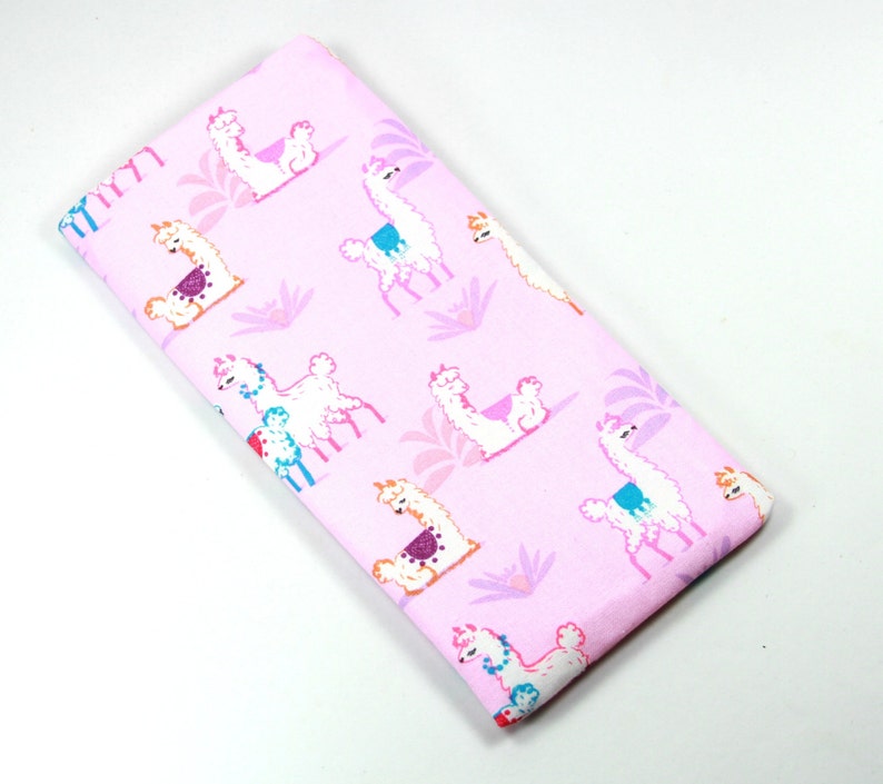 ALPACA Fabric Bag, Llama fabric bag, Pink fabric bag, Pink lama bag, Alpaca fabric case, Cell Phone case image 2