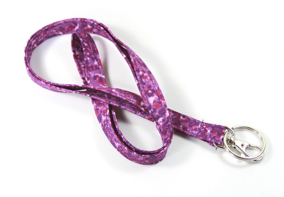 PURPLE Badge Holder Purple Wave Lanyard Skinny Badge Holder Etsy
