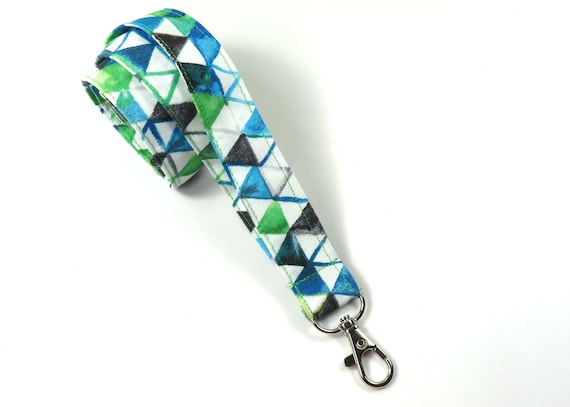TRAINGLES fabric lanyard, Green triangle badge holder, Shaded fabric badge,  Fabric lanyard, Fabric badge holder