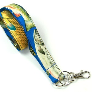 Fische Stoff Schlüsselband, Angeln Schlüsselband, Fisch Abzeichen Halter, Tier Schlüsselband Fisch Badge Holder