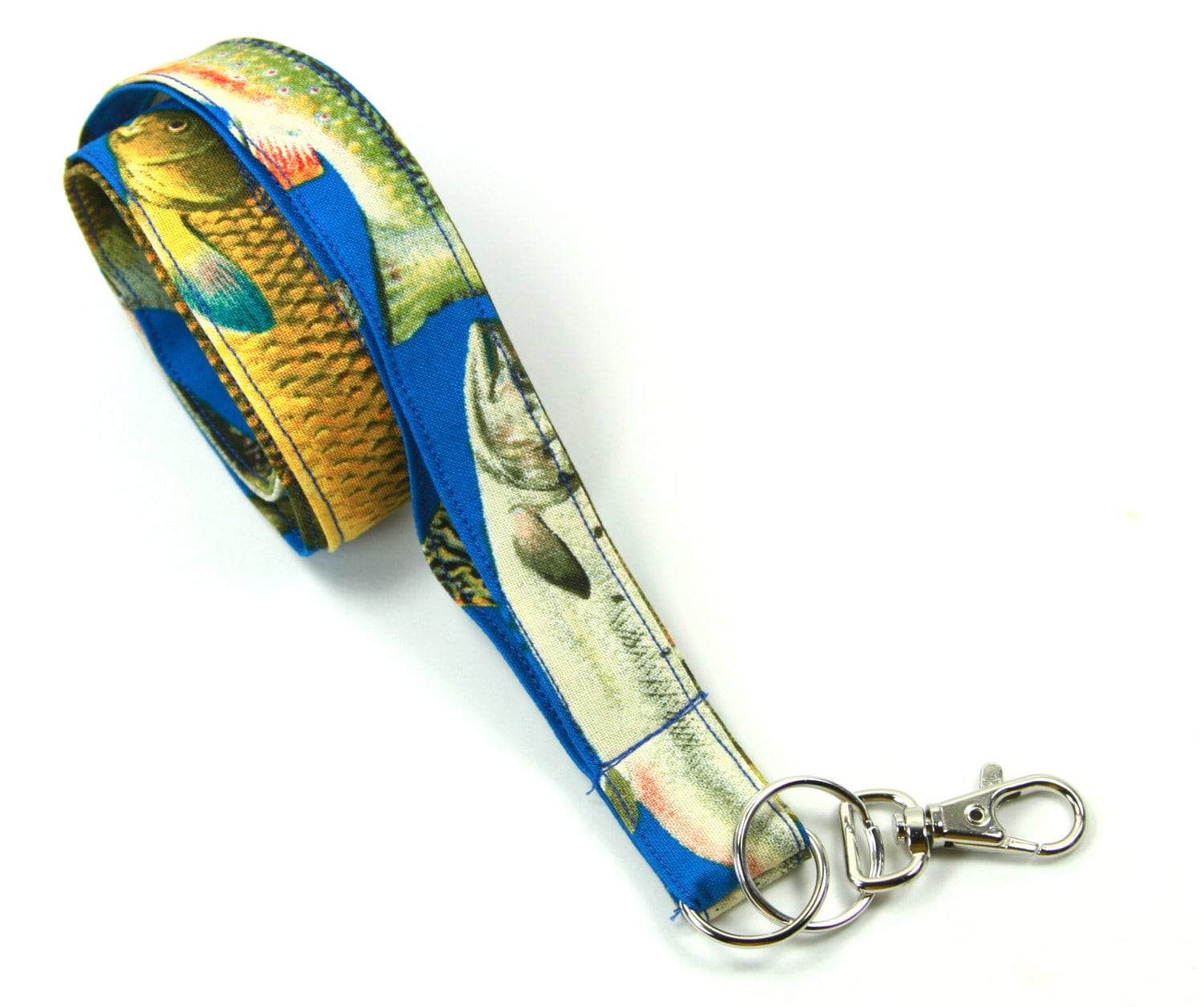 FISHES Fabric lanyard Fishing Lanyard Fish badge Holder Etsy