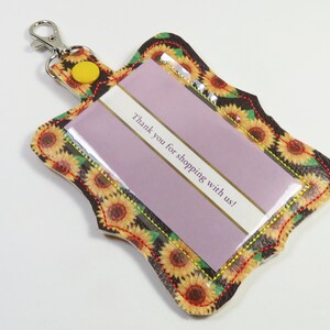 Porte-badge en vinyle TOURNESOL, beau porte-badge fleur, porte-carte d’identité, porte-badge vinyle, porte-carte d’identité florale, cordon en vinyle