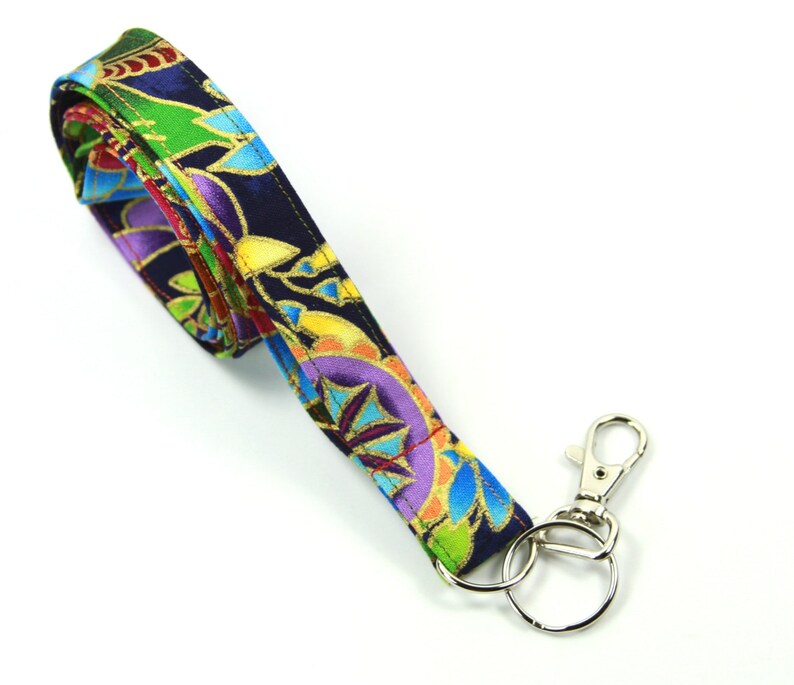 FLORAL Fabric Lanyard Fabric Badge Holder Sparkly Lanyard Etsy