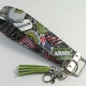 PATRIOTIC design keyfobs, army design keychain, fabric wrisltets, our heroes design keychain
