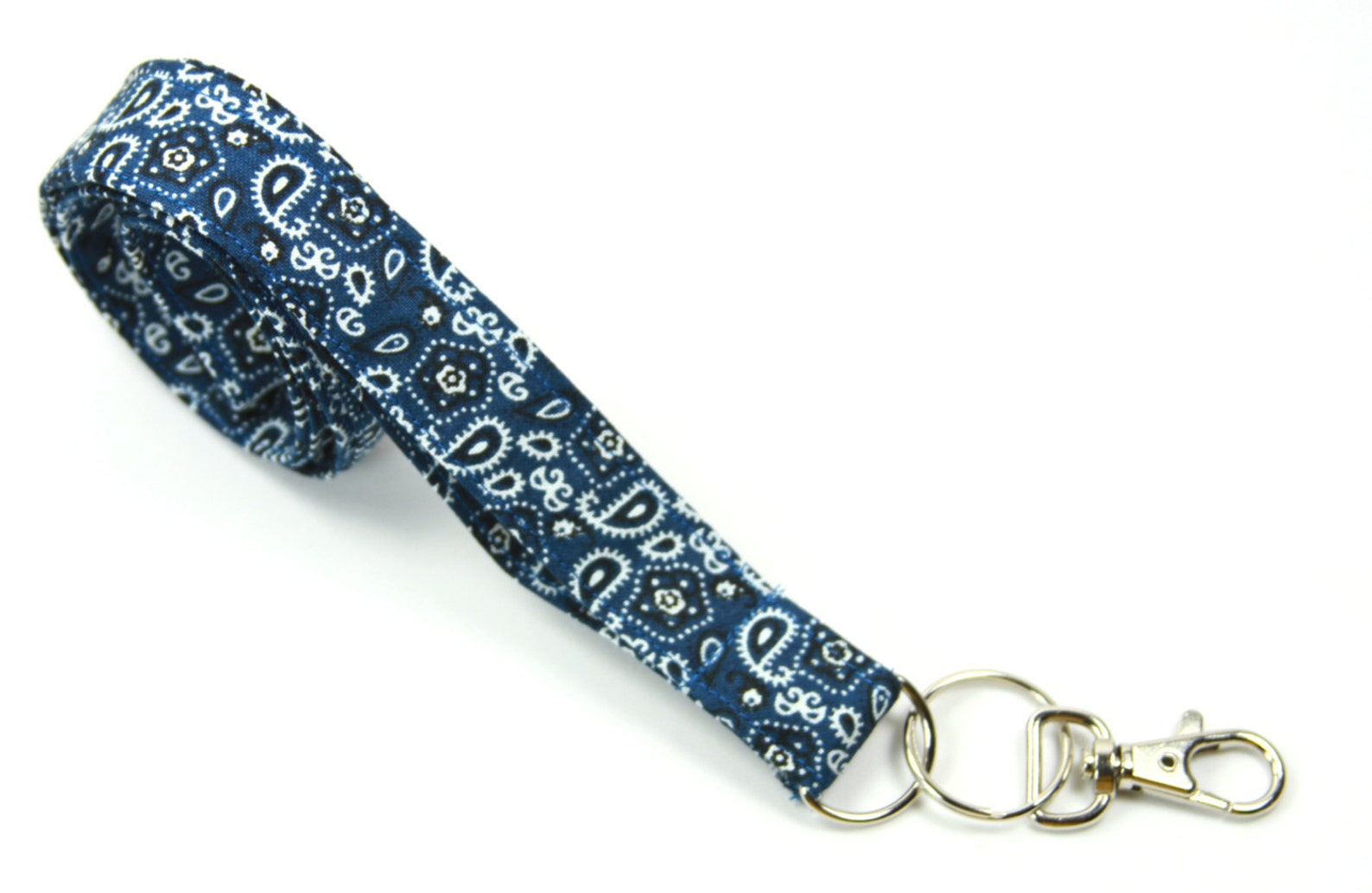 BANDANA Fabric Lanyard Blue Bandana Badge Holder Blue Fabric Etsy