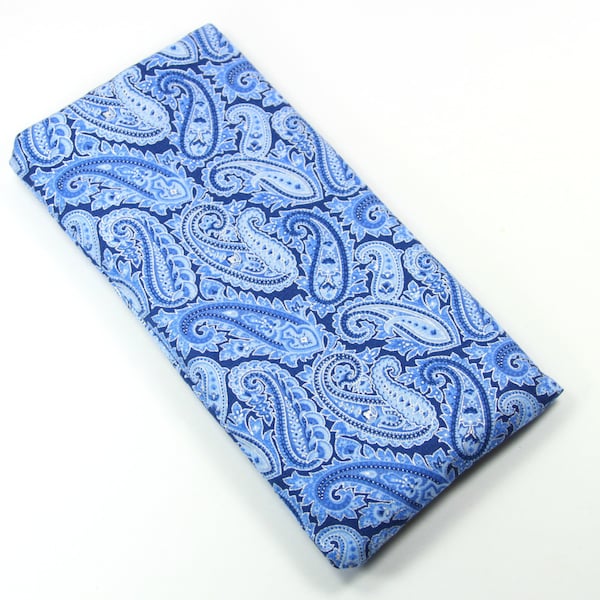 PAISLEY Fabric Case, Paisley Eyeglasses Case, Paisley Sunglasses Case, Blue Paisley Pouch