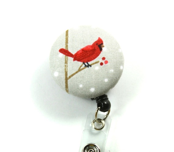 CARDINAL Fabric Badge Reel, Red Bird Reel, Retractable badge Reel, Button  Badge, Fabric Button Reel, Cardinal lanyard, Bird Badge Reel