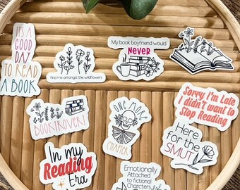 Boekstickers, leesstickers, Kindle-stickers, dagboekstickers, waterflesstickers, laptopstickers