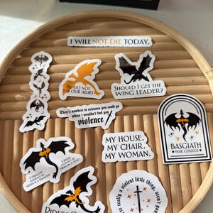 Fourth Wing Stickers, Iron Flame Stickers, Empyrean Series Stickers, Wing Leader, Basgiath war college, dragon stickers, book stickers