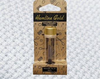 Hemline Gold Tapestry Needle Jar | Cross Stitch Gift